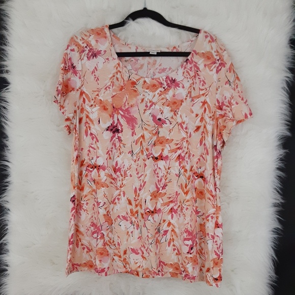 croft & barrow Tops - 🎈Croft & Barrow Floral Short Sleeve Top Size XL